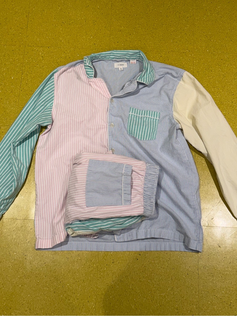 J. Crew Multicolor Stripe Pajama Set (Size Medium)